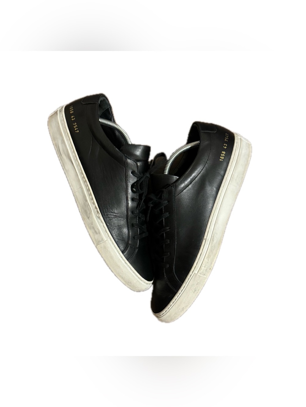 Common Projects Achilles Low Black Leather Lace-Up Sneakers Men EU 43